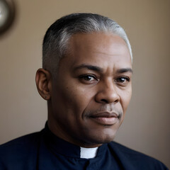 Naklejka premium Portrait of a Mature African American Priest