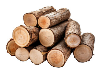 wood logs isolated on transparent background