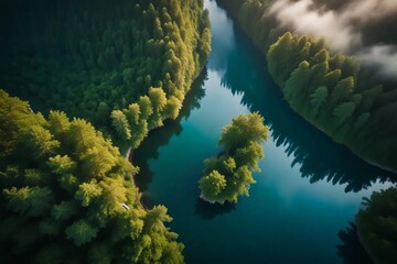 "Explore the breathtaking beauty of nature from a bird's eye view with a drone-captured image. From lush green forests to majestic mountains, let your imagination soar with this unique.