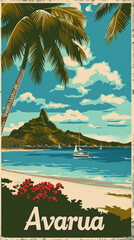 Avarua Cook Islands retro poster