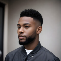 Obraz premium Urban Style Portrait of a Young Black Man