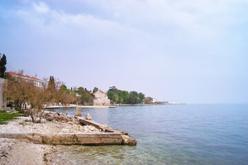 Beautiful landscape with mountains view. Kastel coast in Dalmatia, Croatia. Famous tourist...