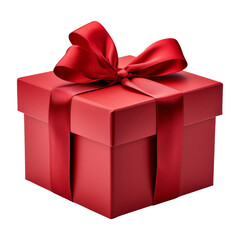 Obraz premium red gift box isolated on transparent background cutout
