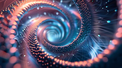 Geometric Spirals: Futuristic spirals blend seamlessly with geometric dots, inducing calmness.