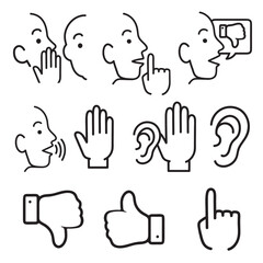 set of communication people icon