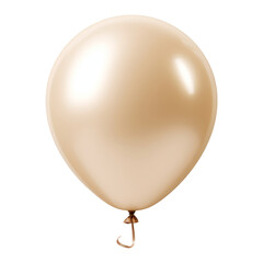 beige balloon isolated on transparent background cutout