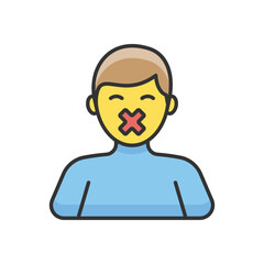 Male Silent Protest vector icon