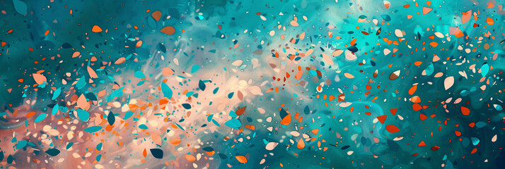 lively sprinkle of teal and peach, ideal for an elegant abstract background