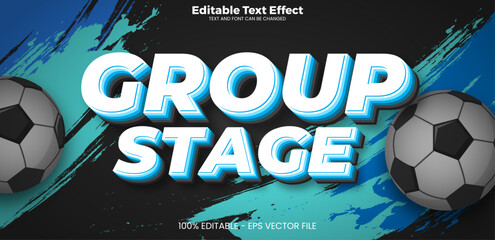 Group Stage editable text effect in modern trend style