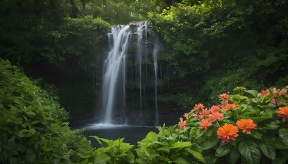 A Close Up Photograph Of A Cascading Waterfall Sur