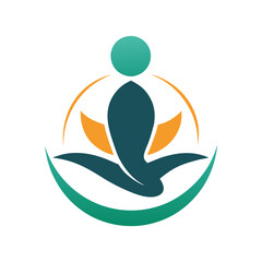 a set of professional minimalist logo of a mind and body balance in meditation and energy 3D