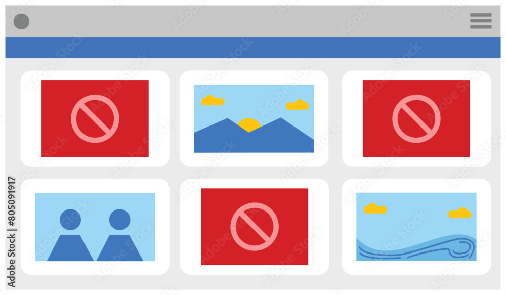 Wall mural illustration of a social media dashboard. user interface of a social media account's webpage. graphi