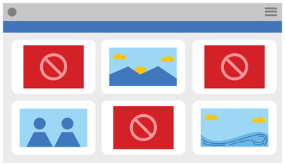 Illustration of a social media dashboard. User interface of a social media account's webpage. Graphic elements of the background design or layout of a dashboard.