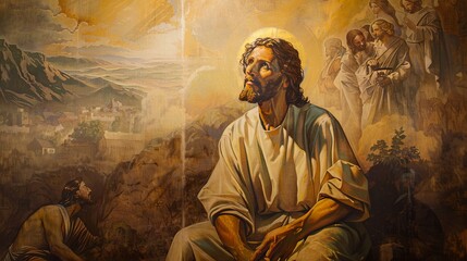 Religious Painting of a Biblical Scene