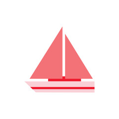 Sailboat icon in flat color style. Yacht sailboat. Design elements Editable sailboat icon illustration in eps10 format. Illustration design of a water vehicle with a screen