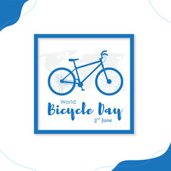 Vector illustration of World Bicycle Day social media feed template