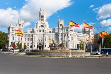 Cibeles Fountain in the Madrid square of - Madrid, Spain
