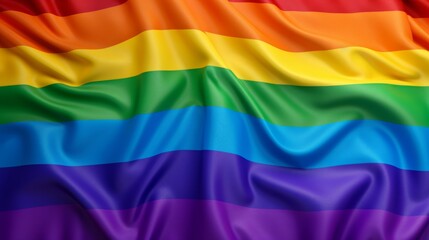 Fototapeta premium Close up of a rainbow colored fabric, showcasing a colorful array of threads