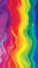Fototapeta premium A rainbow colored background with dynamic wavy lines in various shades