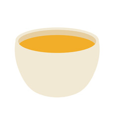 White tea cup isolated on white background, tea glass mug, flat design vector illustration