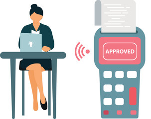 A girl is using laptop.