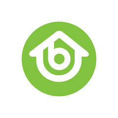 Initial letter b house logo design, alphabet b home logo icon vector