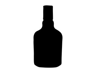 Vintage whisky bottle silhouette vector art