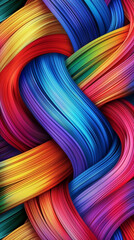 Seamless weaving with vibrant colors in a gradient swirls
