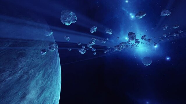 a large cluster of asteroids near an unknown planet