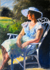 woman sitting on a chair