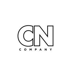 Letter C and N, CN logo design template. Minimal monogram initial based logotype.