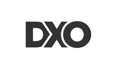 DXO logo design template with strong and modern bold text. Initial based vector logotype featuring simple and minimal typography. Trendy company identity.