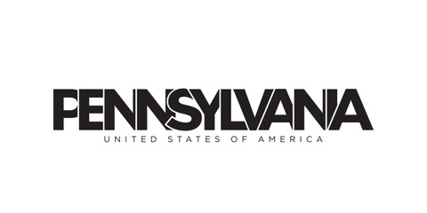 Pennsylvania, USA typography slogan design. America logo with graphic city lettering for print and web.