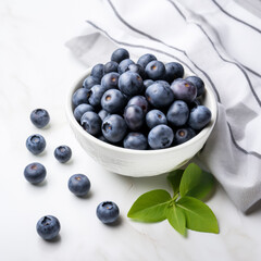 lifestyle photo on white background blueberries.