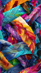 Seamless weaving with vibrant colors in a abstract canvas