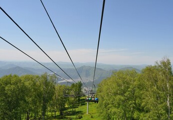 cable car in the mountains