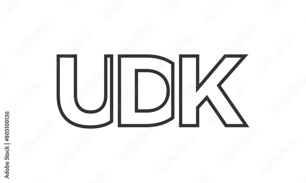 Fototapete udk logo design template with strong and modern bold text. initial based vector logotype featuring s