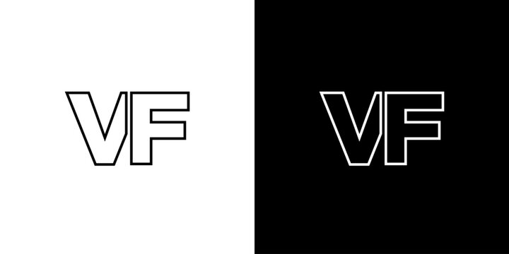 Letter V and F, VF logo design template. Minimal monogram initial based logotype.