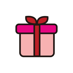 Gift box flat icon. Illustration of a gift icon design. Design elements with the theme of giving and gifts. Element graphic design