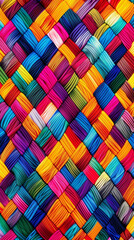 Seamless weaving with vibrant colors in a abstract pattern