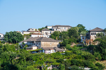 View over city of Gjirokastra in albania - 805101518