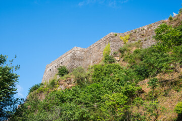 View towards Gjirokastercastle in Albania - 805101519