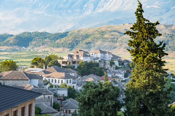 View over city of Gjirokastra in albania - 805101556