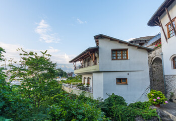 Buildings in city of Gjirokaster in Albania - 805101558