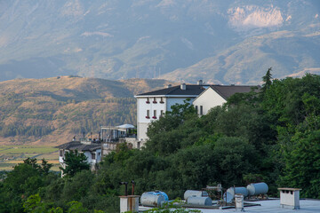 View over city of Gjirokastra in albania - 805101565