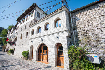 Buildings in city of Gjirokaster in Albania