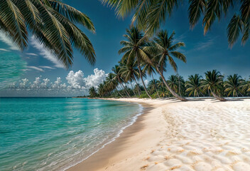 beach with palm trees and sea, Lakshadweep Islands Your Ultimate Tropical Escape.