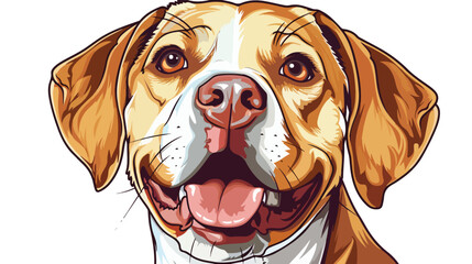 Head of funny dog on white background Vector style Vector