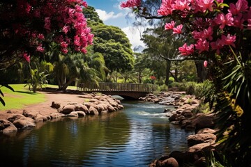 Brisbane City Botanic Gardens, Australia: A riverside scene from the lush gardens in the heart of Brisbane.