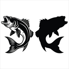 Vector fish vector art, graphics fish . vintage illustration fish clipart, vector fishs flat style artwork design